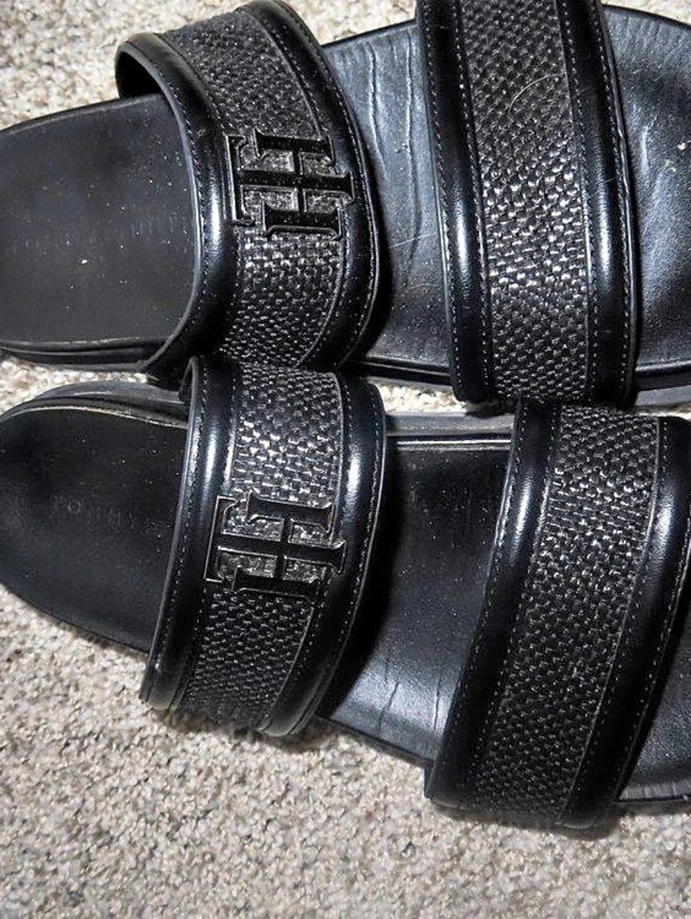 Tommy Hilfiger Black US 6.5 Sandals